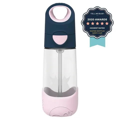 Butelka tritanowa - bidon ZE SŁOMKĄ 450 ml INDIGO ROSE | b.box