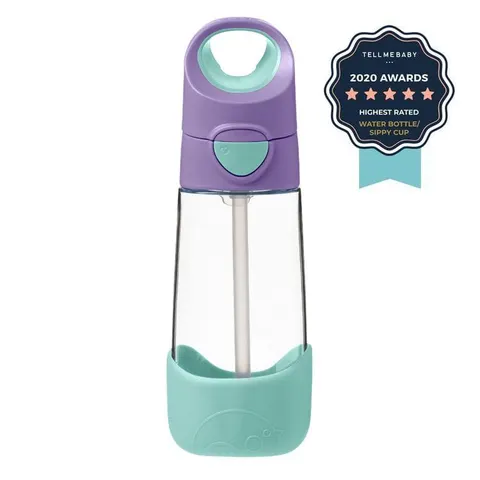 Butelka tritanowa - bidon ZE SŁOMKĄ 450 ml LILAC POP | b.box