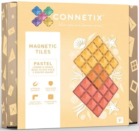 Klocki magnetyczne 2 el. Pastel Lemon&Peach Base Plate Pack 3 lata+ CONNETIX