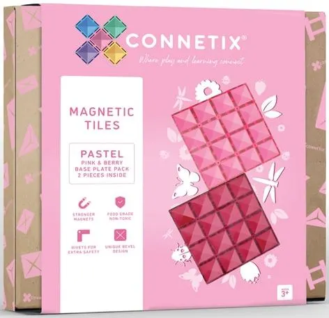 Klocki magnetyczne 2 el. Pastel Pink&Berry Base Plate Pack 3 lata+ CONNETIX