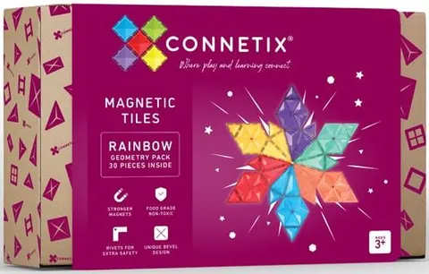 Klocki magnetyczne 30 el. Rainbow Geometry Pack 3 lata+ CONNETIX