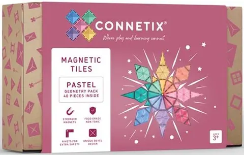 Klocki magnetyczne 40 el. Pastel Geometry Pack 3 lata+ CONNETIX