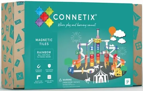 Klocki magnetyczne 92 el. Rainbow Ball Run Pack 3 lata+ CONNETIX