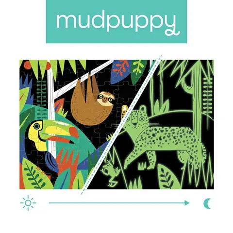 Mudpuppy 5 lat+ Puzzle świecące w ciemności Las tropikalny 100 el.