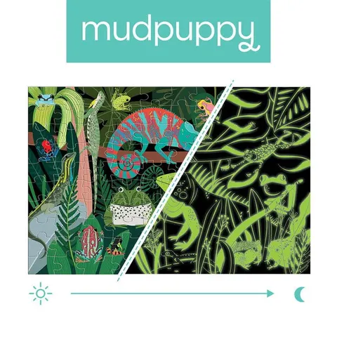Mudpuppy 5 lat+ Puzzle świecące w ciemności Żaby i jaszczurki 100 el.