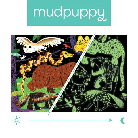 Mudpuppy 5 lat+ Puzzle świecące w ciemności Drapieżniki lądowe 100 el.