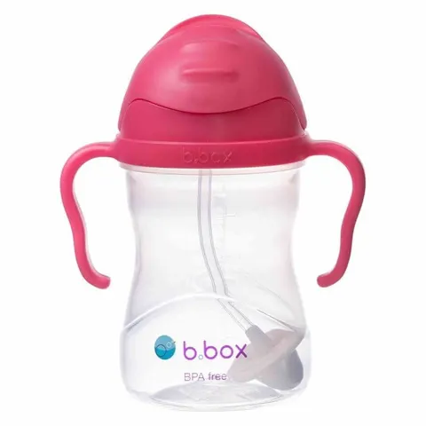 Butelka - Bidon / Kubek ZE SŁOMKĄ 240 ml MALINOWY | b.box