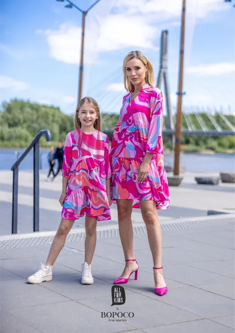 Sukienka fale FUKSJA the new looks for summer (mama&córka) -50%