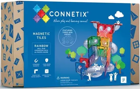 Klocki magnetyczne 66 el. Rainbow Ball Run Expansion Pack 3 lata+ CONNETIX