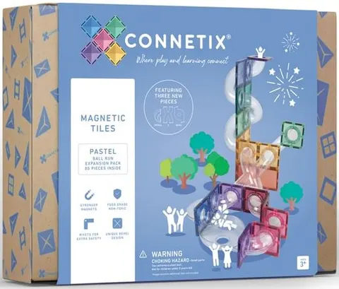 Klocki magnetyczne 80 el. Pastel Ball Run Expansion Pack 3 lata+ CONNETIX