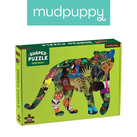 Mudpuppy 7 lat+ Puzzle konturowe tygrys Las deszczowy 300 el.