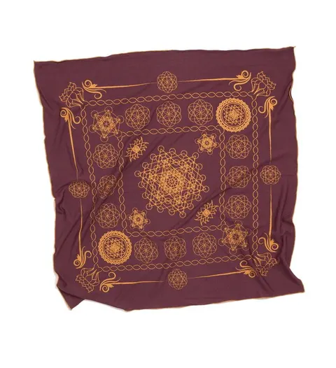 Chusta Mystic Bandana BORDOWO-ZŁOTA