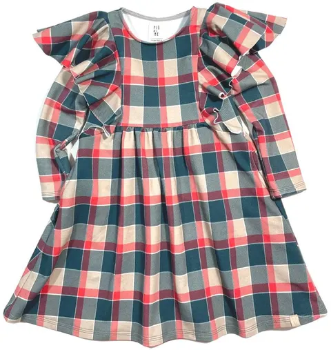 Sukienka 203-22 DRAGONFLY DRESS / CHECK PATTERN