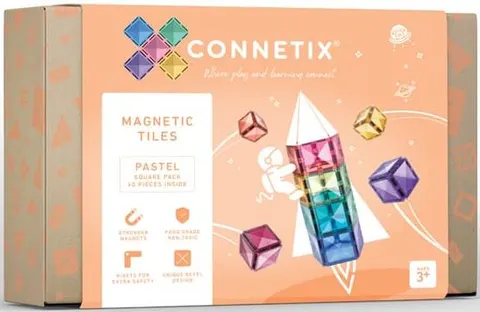 Klocki magnetyczne 40 el. Pastel Square Pack 3 lata+ CONNETIX