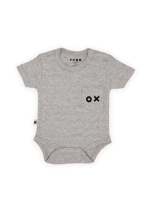 BASIC BABY POCKET SHORT SLEEVE BODY GRAY MELANGE | OX Basic