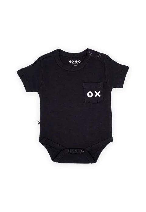 BASIC BABY POCKET SHORT SLEEVE BODY BLACK | OX Basic