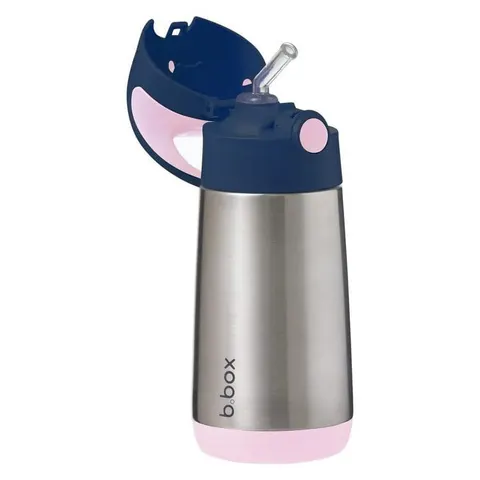 Stalowy bidon termiczny ze słomką 350 ml INDIGO ROSE | b.box
