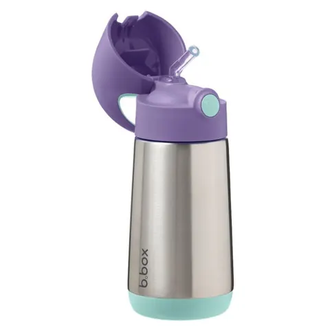 Stalowy bidon termiczny ze słomką 350 ml LILAC POP | b.box