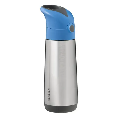 Stalowy bidon termiczny ze słomką 500 ml BLUE SLATE ( nowy WIĘKSZY model ) | b.box