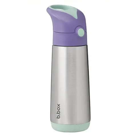 Stalowy bidon termiczny ze słomką 500 ml LILAC POP ( nowy WIĘKSZY model ) | b.box