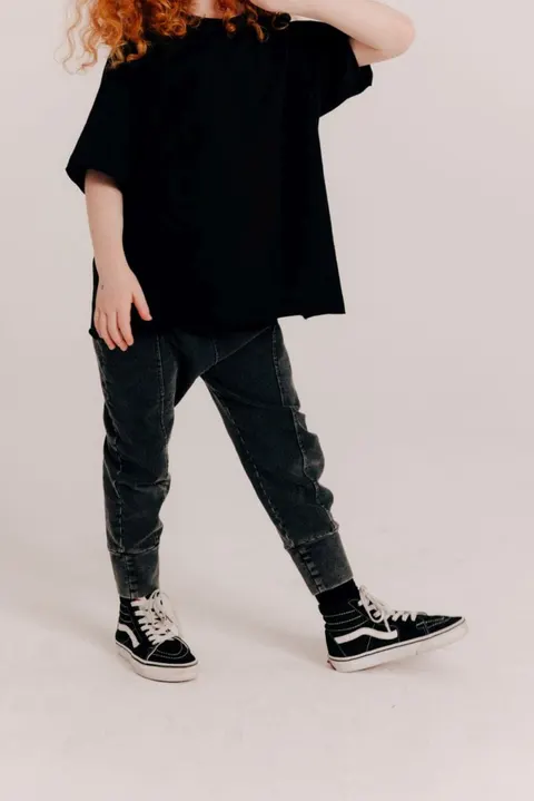 Spodnie VINTAGE BLACK STRAIGHT CUT PANTS