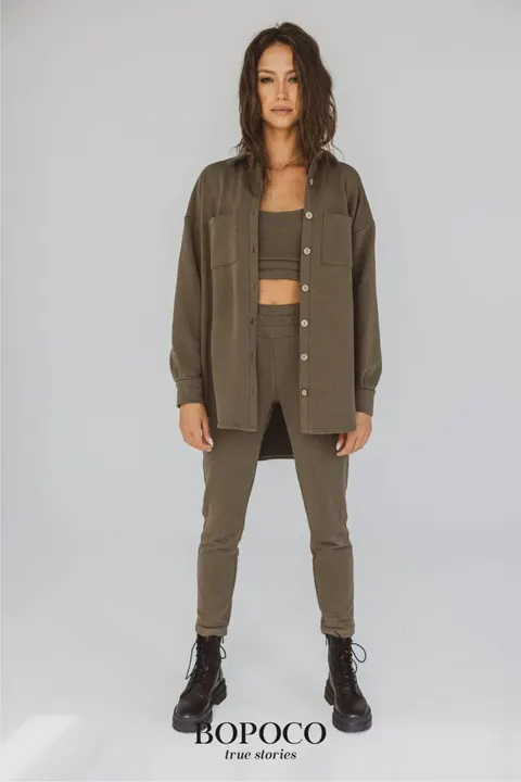 Spodnie KHAKI bez ściągaczy (do bluzo-koszuli) -50%
