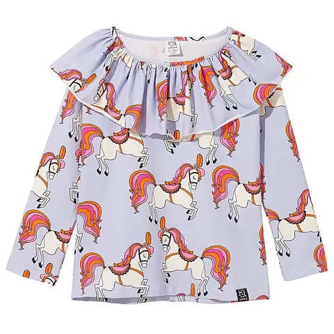 Bluzka Girl's Longsleeve LILAC HORSE