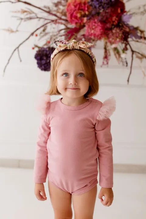 Body ANGEL jasny brudny róż DŁUGI rękaw