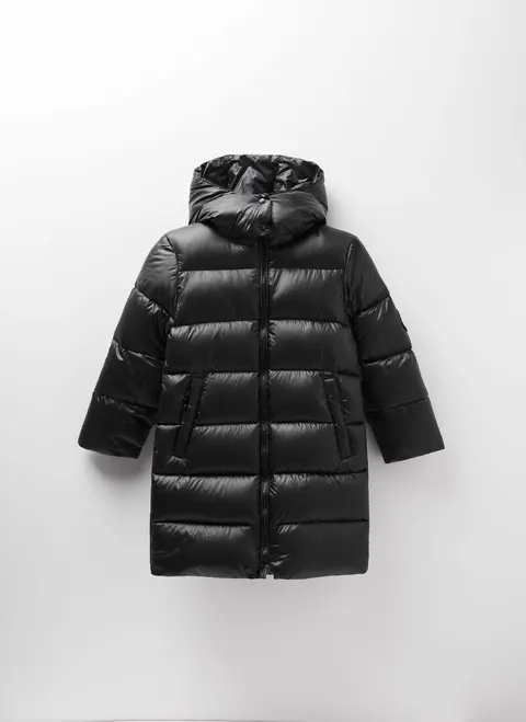 Kurtka puchowa - długi płaszczyk NEW Down Coat BLACK