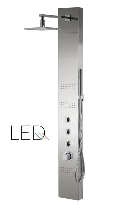 Panel prysznicowy Corsan NEO Termostat Stal Deszczownica LED