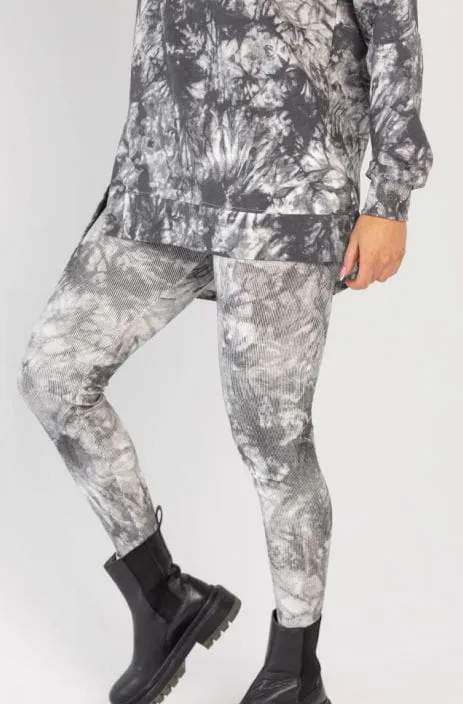 Legginsy TIE DYE srebrny (prążek) -50%