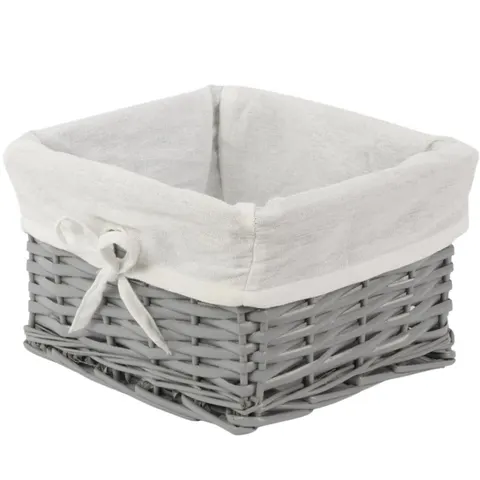 Corsan - Koszyk wiklinowy 113 25x22x15 cm, kolor szary, wyściółka ecru 113XS