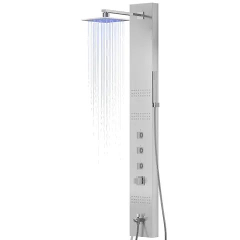 Panel prysznicowy Corsan NEO Termostat Stal Deszczownica LED Wylewka