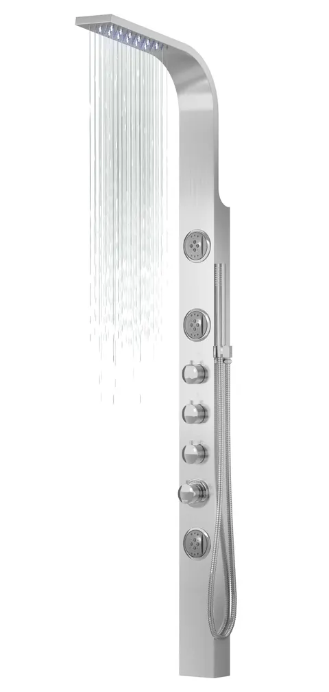 Panel prysznicowy Corsan SNAKE Mieszacz Stal Deszczownica LED