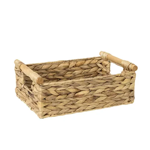 Corsan - Koszyk z hiacyntu wodnego 501 z drewnianą rączką 37x24x12 cm 501M