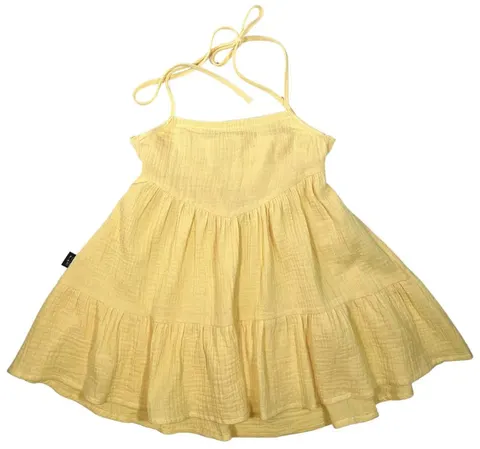 Sukienka 008-23 WINDY MUSLIN DRESS / YELLOW - GOTS