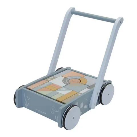 Little Dutch 12 m+ Wózek z klockami Błękit Ocean LD7021