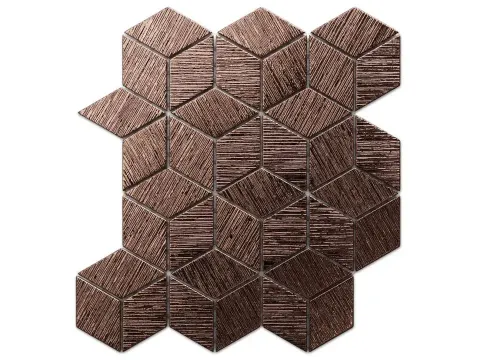 MOZAIKA SZKLANA ROMB DIAMOND COPPER BROWN METALIC