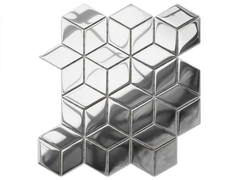 MOZAIKA SZKLANA ROMB DIAMOND SREBRNA SILVER METALIC