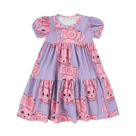 Sukienka bufiasta KRABIK FIOLET - CRABI PURPLE / PUFF DRESS