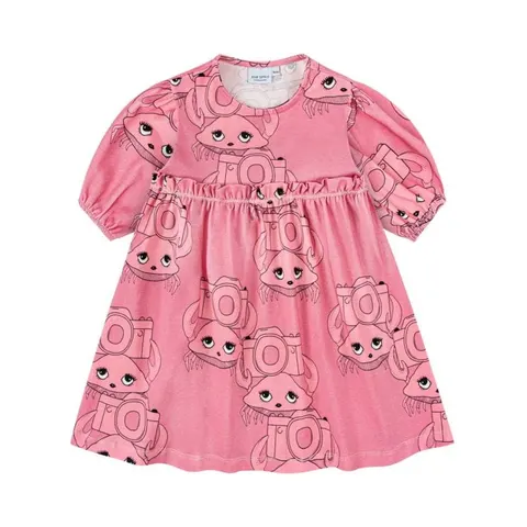 Sukienka rozkloszowana KRABIK RÓŻ - CRABI PINK / FLARED DRESS