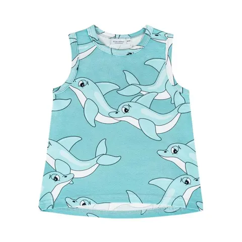 Tank Top DELFIN NIEBIESKI - DOLPHIN BLUE / TANK TOP