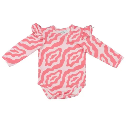 Body z falbankami PINK RIV długie