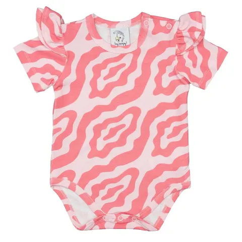 Body z falbankami PINK RIV krótkie