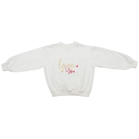 Bluza Alexa Oversize Sweatshirt CREAM WHITE love you