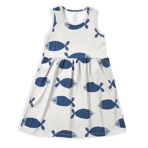 Sukienka FISH ON LIGHT GREY TANK DRESS
