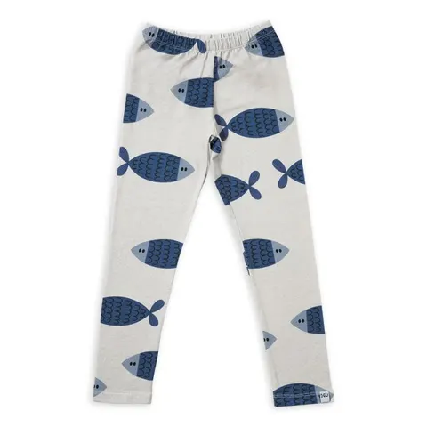 Legginsy FISH ON LIGHT GREY LEGGINS