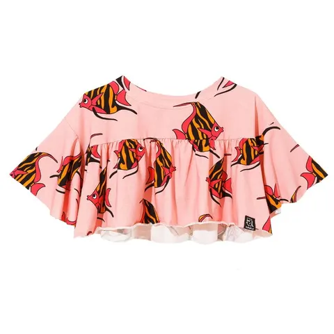 Koszulka Frill Top PINK orange-pink fish