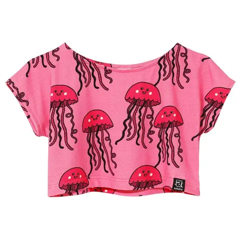 Koszulka Crop Top PINK jellyfish
