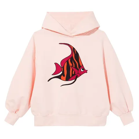 Bluza Oversized Hoodie PINK orange-pink fish